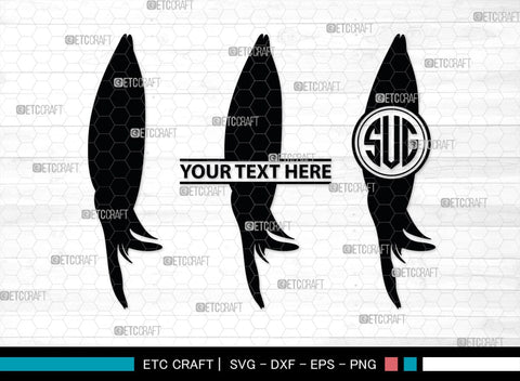 Squid Monogram, Squid Silhouette, Squid SVG, Octopus Svg, Kraken Svg, Giant Squid Svg, Sea Monster Svg, SB00324 SVG ETC Craft 