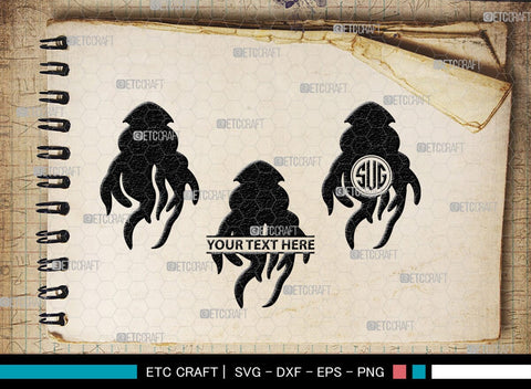 Squid Monogram, Squid Silhouette, Squid SVG, Octopus Svg, Kraken Svg, Giant Squid Svg, Sea Monster Svg, SB00324 SVG ETC Craft 