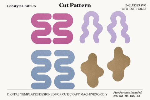 Squiggle Earring SVG, Faux Leather Earring Templates, Cricut cut file SVG Lifestyle Craft Co 