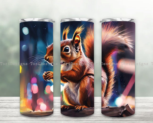 Squirrel 20 oz Skinny Tumbler Sublimation Design, Straight & Tapered Wrap, Squirrel Tumbler Wrap, Tumbler Png, Instant Download Sublimation ToriDesigns 