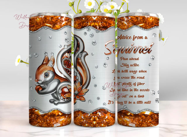 Squirrel Coffee Tumbler Jewelry, Squirrels Tumbler Wrap PNG Sublimation Design Sublimation WillowSageDesign 
