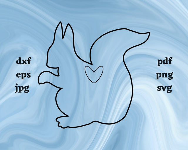 Squirrel Heart SVG Cut File SVG Northern Light SVG 