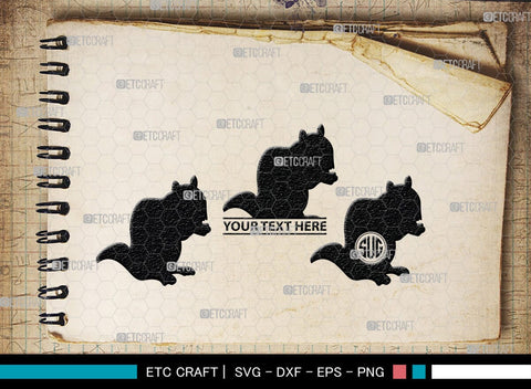 Squirrel Monogram, Squirrel Silhouette, Squirrel SVG, Forest Squirrel Svg, Squirrel Svg, Animal Svg, Forest Animal Svg, SB00325 SVG ETC Craft 