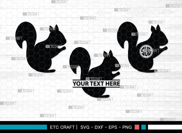 Squirrel Monogram, Squirrel Silhouette, Squirrel SVG, Forest Squirrel Svg, Squirrel Svg, Animal Svg, Forest Animal Svg, SB00325 SVG ETC Craft 