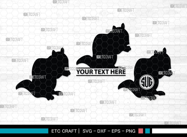 Squirrel Monogram, Squirrel Silhouette, Squirrel SVG, Forest Squirrel Svg, Squirrel Svg, Animal Svg, Forest Animal Svg, SB00325 SVG ETC Craft 