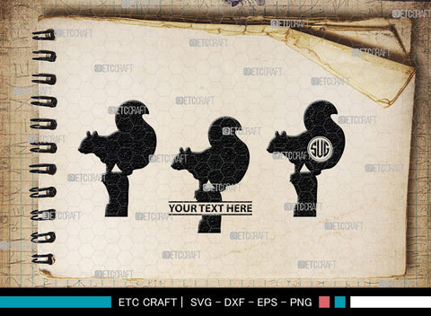 Squirrel Monogram, Squirrel Silhouette, Squirrel SVG, Forest Squirrel Svg, Squirrel Svg, Animal Svg, Forest Animal Svg, SB00325 SVG ETC Craft 