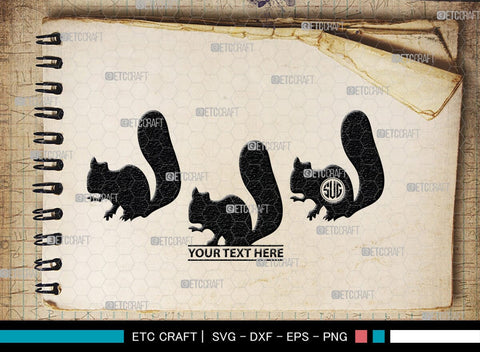 Squirrel Monogram, Squirrel Silhouette, Squirrel SVG, Forest Squirrel Svg, Squirrel Svg, Animal Svg, Forest Animal Svg, SB00325 SVG ETC Craft 