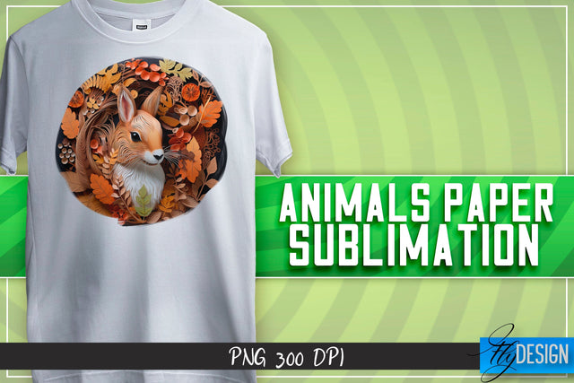 Squirrel Paper Sublimation | T-Shirt Design SVG Fly Design 
