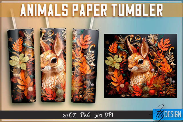 Squirrel Paper Tumblers Wrap 20 oz. Sublimation Fly Design 