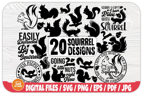 Squirrel SVG Cut Files | Squirrel Svg Bundle | Squirrel Clipart | Squirrel Silhouette SVG TonisArtStudio 