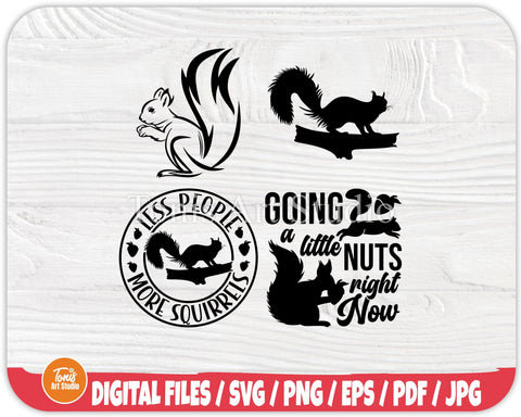 Squirrel SVG Cut Files | Squirrel Svg Bundle | Squirrel Clipart | Squirrel Silhouette SVG TonisArtStudio 