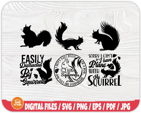 Squirrel SVG Cut Files | Squirrel Svg Bundle | Squirrel Clipart | Squirrel Silhouette SVG TonisArtStudio 