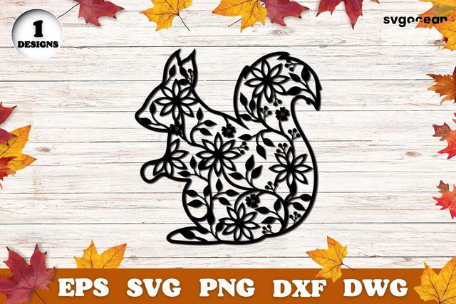 Squirrel Svg | Mandala | Silhouettes Cut Files SVG SvgOcean 
