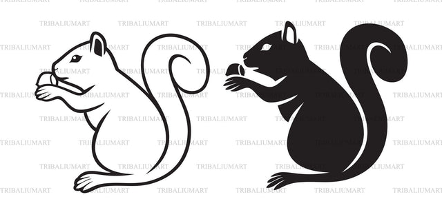 Squirrels with hazelnut SVG TribaliumArtSF 