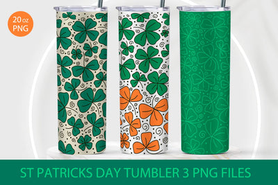 St patrick day sublimation tumbler, Shamrock tumbler design Sublimation KMarinaDesign 