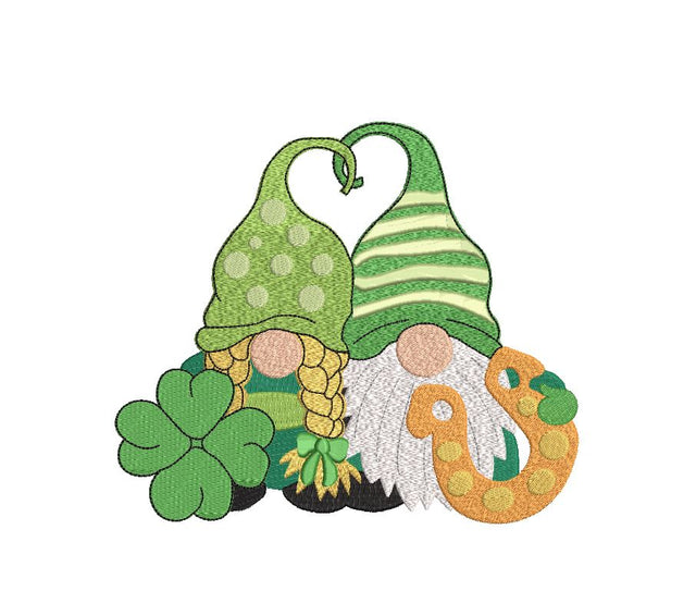 St. Patrick Gnome Couple Machine Embroidery Embroidery/Applique DESIGNS Canada Embroidery 