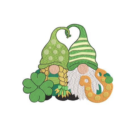St. Patrick Gnome Couple Machine Embroidery Embroidery/Applique DESIGNS Canada Embroidery 