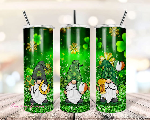 St Patrick gnome tumbler, Gnome St Patrick 20oz Skinny Tumbler Sublimation Designs Tumbler for Straight/Tapered PNG File Digital Download Sublimation TrendingDesign 