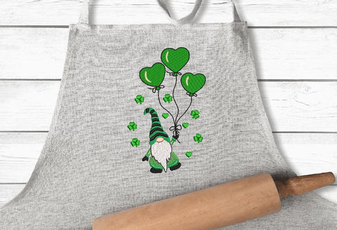 St. Patrick Gnome with balloons Machine Embroidery Design Embroidery/Applique DESIGNS Canada Embroidery 