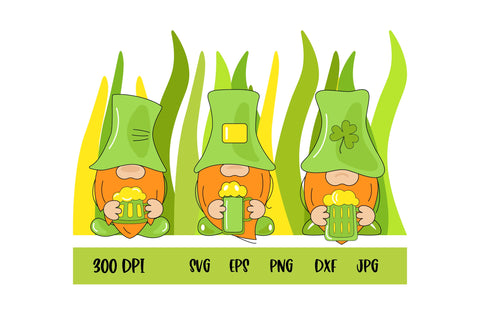 St. Patrick Gnomes Sublimation. St Patricks Day clipart Sublimation Olga Terlyanskaya 