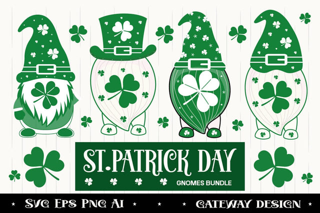 St. Patrick Gnomes Svg Bundle SVG designmaster24 