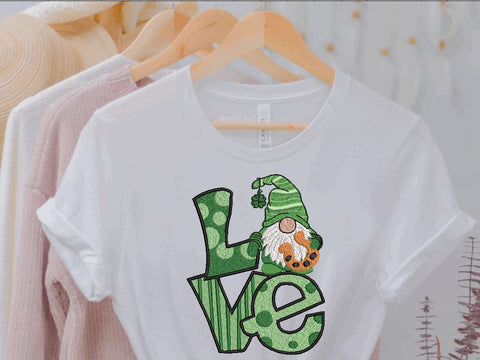 St Patrick LOVE Gnome Machine Embroidery Design Embroidery/Applique DESIGNS Canada Embroidery 