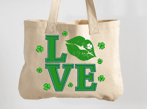 St. Patrick LOVE with shamrock Machine Embroidery Design Embroidery/Applique DESIGNS Canada Embroidery 