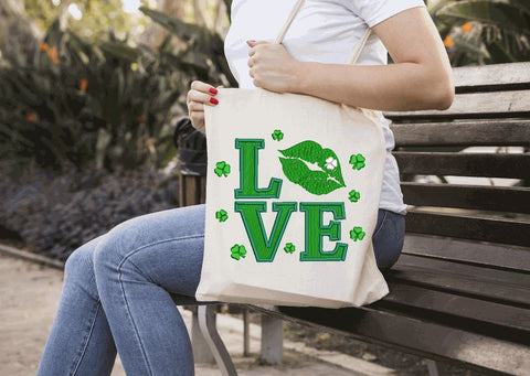 St. Patrick LOVE with shamrock Machine Embroidery Design Embroidery/Applique DESIGNS Canada Embroidery 