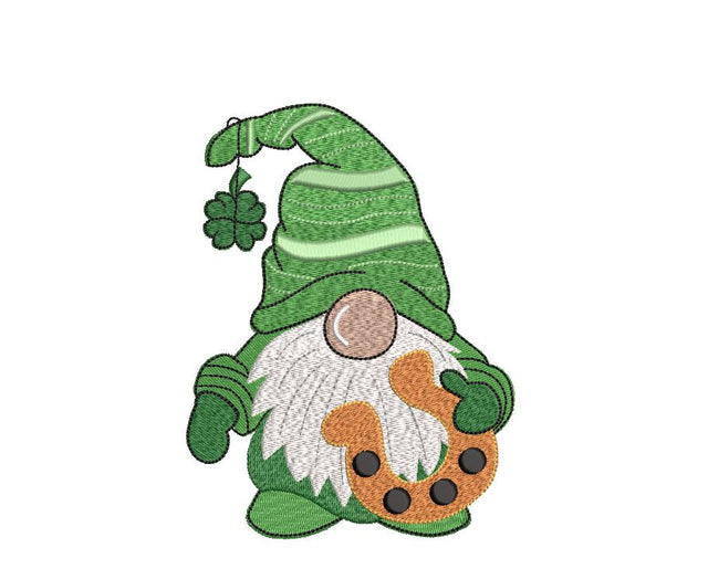 St. Patrick Lucky Gnome with horse shoe Machine Embroidery Design Embroidery/Applique DESIGNS Canada Embroidery 