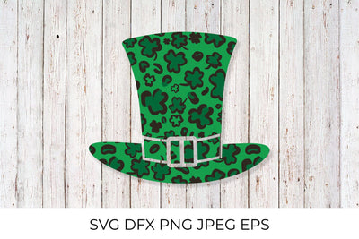 St. Patrick s Day green hat made of Leopard or jaguar print SVG LaBelezoka 