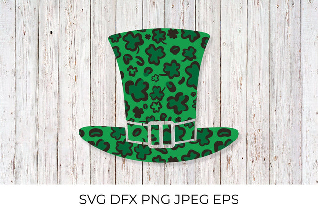 St. Patrick s Day green hat made of Leopard or jaguar print SVG LaBelezoka 