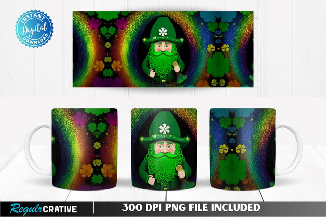 St Patrick s Gnome Dandelion 11, 12 & 15 Oz Mug Sublimation Sublimation Regulrcrative 