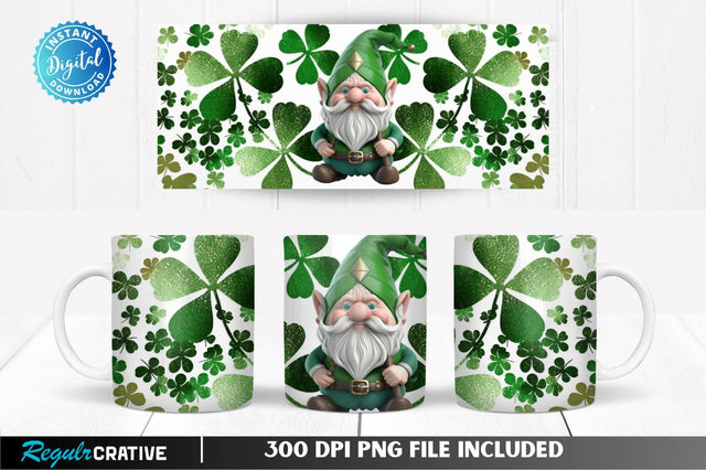 St Patrick s Leafs Gnome 11, 12 & 15 Oz Mug Sublimation Sublimation Regulrcrative 