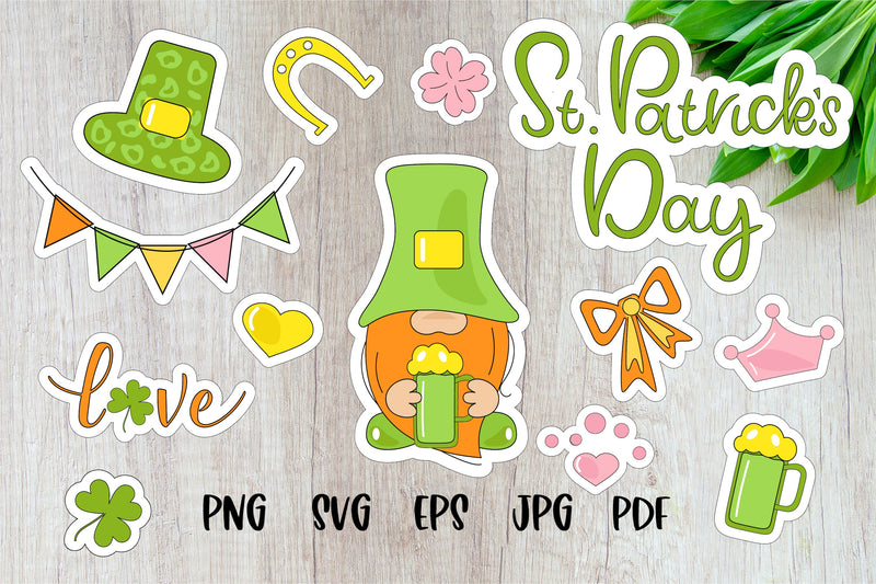 St Patrick Stickers, Saint Patricks Day Stickers SVG Olga Terlyanskaya 