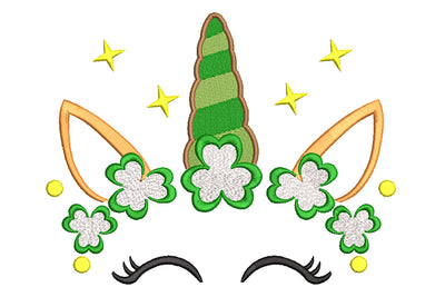 St. Patrick Unicorn 2 Machine Embroidery Design Embroidery/Applique DESIGNS Angie 