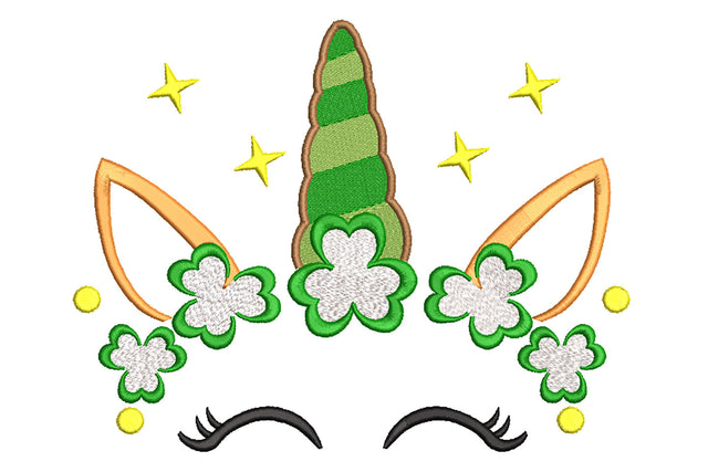 St. Patrick Unicorn 2 Machine Embroidery Design Embroidery/Applique DESIGNS Angie 