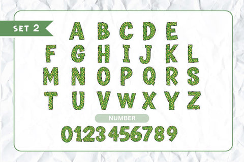 St Patrick’s Alphabet with Hand Drawn Numbers and Clipart Font Regulrcrative 