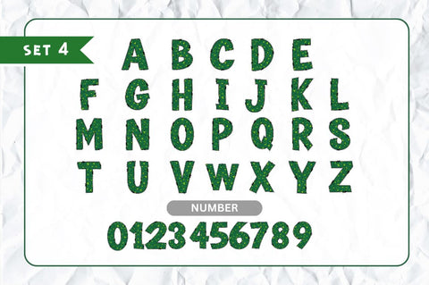 St Patrick’s Alphabet with Hand Drawn Numbers and Clipart Font Regulrcrative 