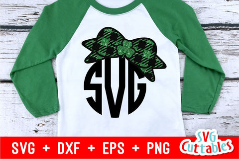 St. Patrick's Day Bow Monogram Frame SVG Svg Cuttables 