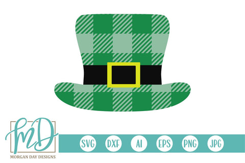 St Patricks Day Buffalo Plaid Leprechaun Hat SVG Morgan Day Designs 