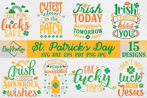 St Patricks Day Bundle SVG cut files for cutting machines Cricut Silhouette SVG PNG St Patrick's Day SVG SVG RoseMartiniDesigns 