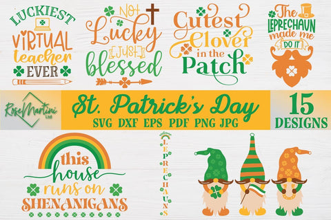 St Patricks Day Bundle SVG cut files for cutting machines Cricut Silhouette SVG PNG St Patrick's Day SVG SVG RoseMartiniDesigns 