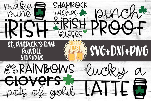 St Patrick's Day Bundle - SVG PNG DXF Cut Files SVG Cheese Toast Digitals