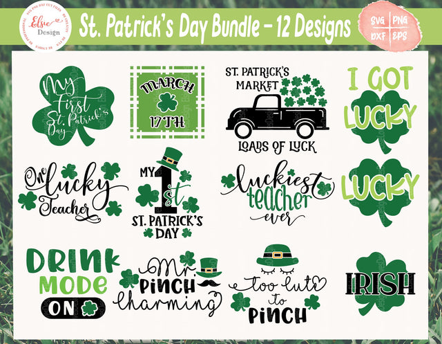 St. Patrick's Day Bundle - SVG, PNG, DXF, EPS SVG Elsie Loves Design 