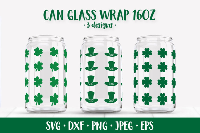 St. Patricks Day Can Glass Wrap SVG. Patrick Day Glass Can SVG LaBelezoka 