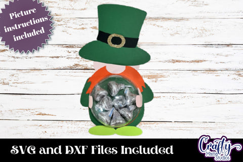 St. Patrick's Day Candy Dome Holder, Leprechaun Gnome 3D Svg SVG Crafty Mama Studios 