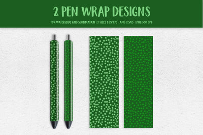 St. Patricks Day Chamrock Leaves Pen Wrap Sublimation or Waterslide PNG Sublimation LaBelezoka 
