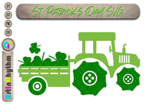 St. Patrick's Day clover tractor Svg SVG Artinrhythm shop 