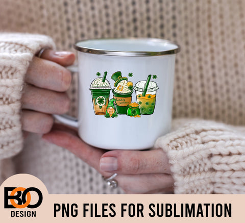 St. Patrick's Day coffee drinks png sublimation design, St. Patrick's coffee drinks png, lucky coffee png, sublimate designs download Sublimation BOO-design 