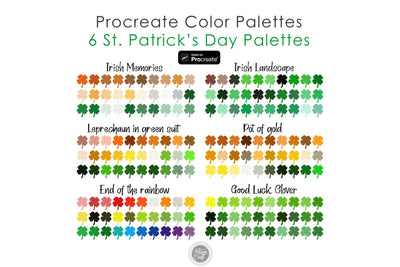 St Patrick's Day color palette for Procreate with Irish colors Digital Pattern Artisan Craft SVG 